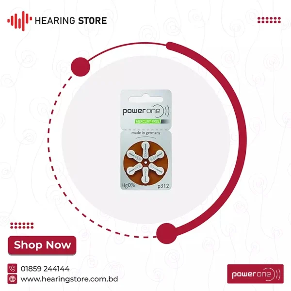 Power One 312 Size Hearing Aid Battery